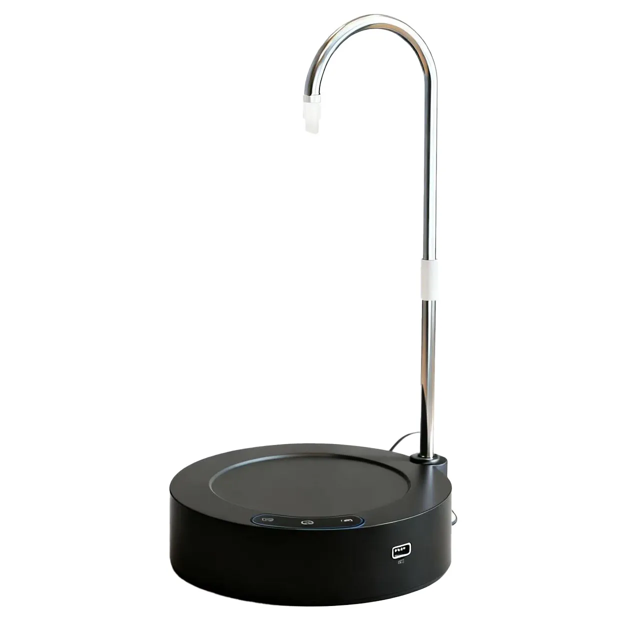 Portable Automatic Desktop Water Pump Electric Water Dispenser with Long Stainless Steel Spout White desktop electric water dispenser with stainless steel gooseneck tap, automatic water pump for bottled water drinking at home office