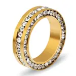 Black Full Eternity CZ Stackable Wedding Band Ring - Image 5