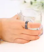 Black Full Eternity CZ Stackable Wedding Band Ring - Image 8