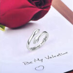 Silver Hug Hands Promise Open Ring - Image 3
