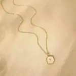 Minimal Cross Disc Pendant Necklace - Image 4