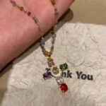 1PCS Colorful Cross Accented Crystal Necklace - Image 5