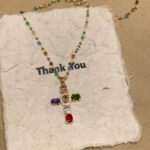 1PCS Colorful Cross Accented Crystal Necklace - Image 4