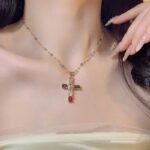 1PCS Colorful Cross Accented Crystal Necklace - Image 2