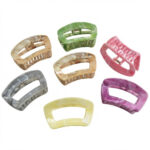 6Pcs Square Marble Shark Claw Clips