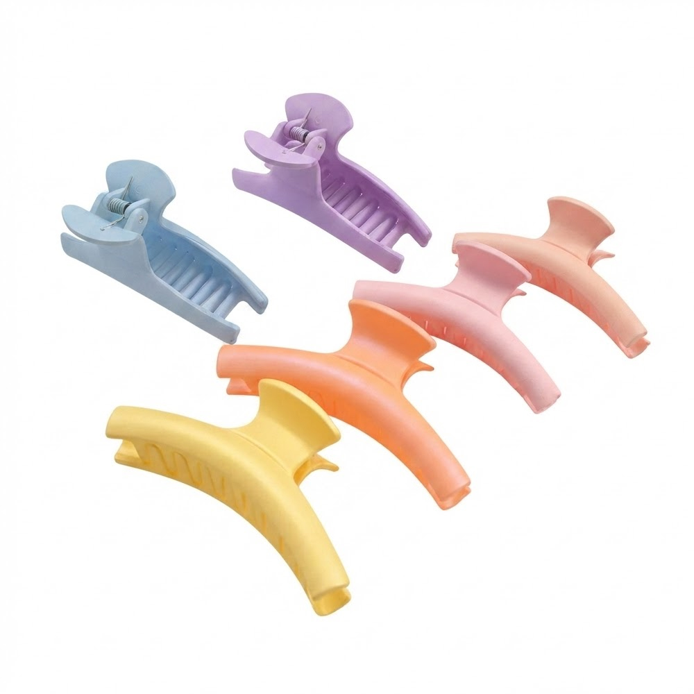38 6Pcs Candy Color Large Shark Claw Clips - Image 1