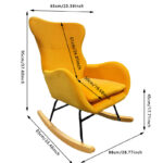 1pcs Yellow Fabric Rocking Chair - Image 6
