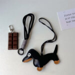 Leather Sausage Dog Bag Charm Keychain - Image 5