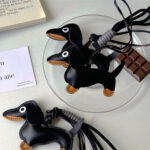 Leather Sausage Dog Bag Charm Keychain - Image 4