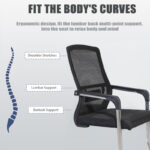 Breathable mesh ergonomic office chair with multi-point spinal and lumbar support