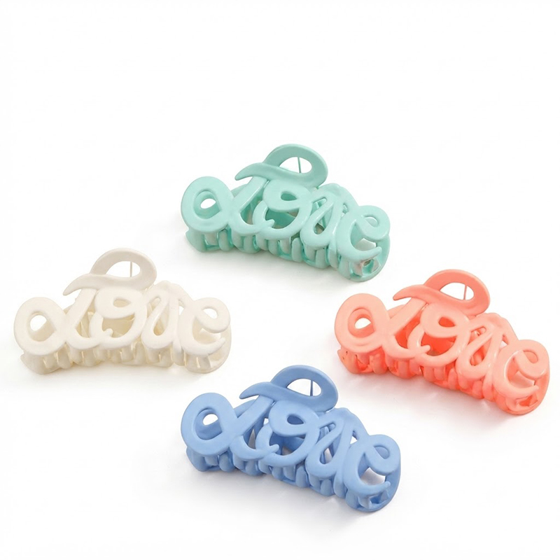 2 Love letter claw clip for thick hair styling - Image 1