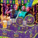 Mardi Gras Disposable Party Tableware Set - Image 7