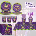 Mardi Gras Disposable Party Tableware Set - Image 6