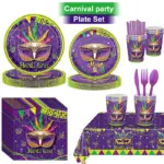 Mardi Gras Disposable Party Tableware Set - Image 5