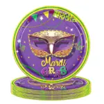 Mardi Gras Disposable Party Tableware Set - Image 8