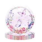 Purple Butterfly Birthday Tableware Set - Image 8