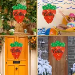 Easter Strawberry Wooden Door Hanger Decor - Image 2