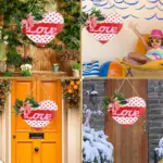 Valentine Heart Wooden Door Hanger - Image 5