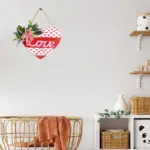 Valentine Heart Wooden Door Hanger - Image 4