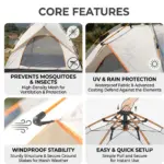 Instant 3-4P Pop Up Tent | Waterproof Camping - Image 5
