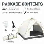 Beige black bottom automatic pop up camping tent for family outdoor camping and field overnight travel